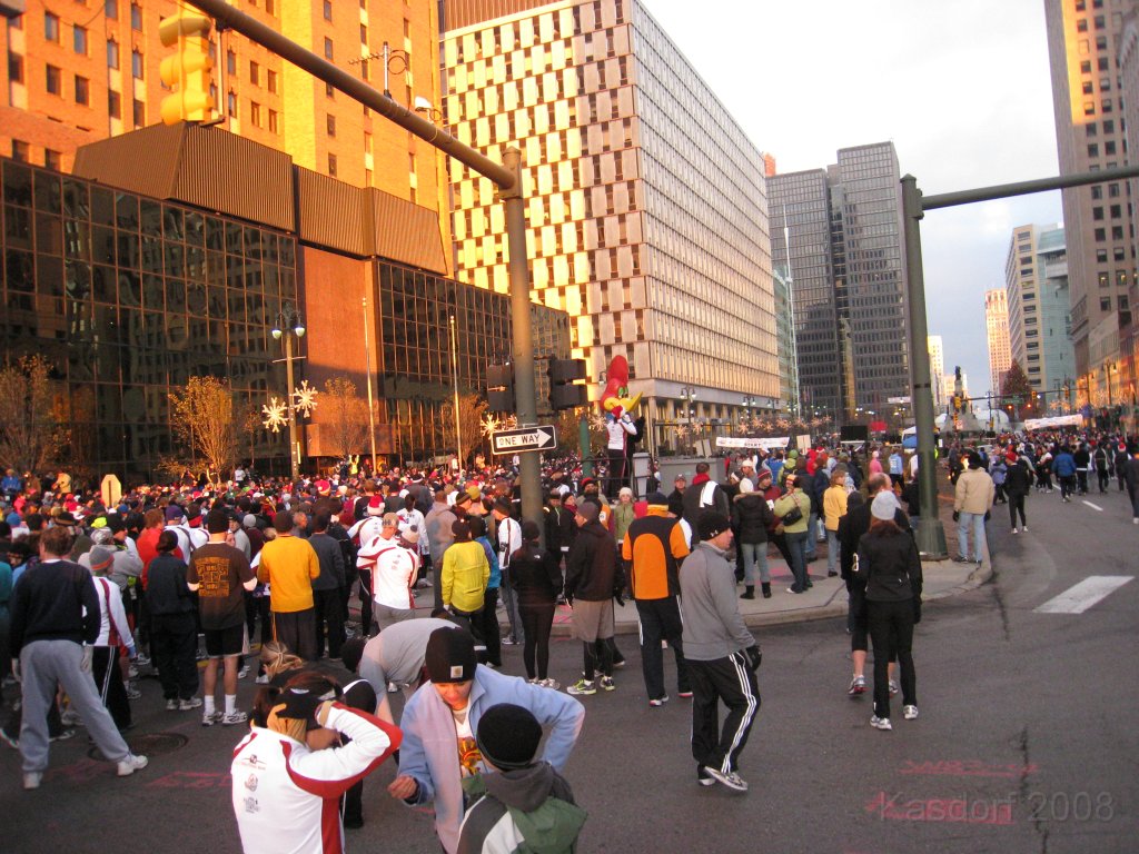 Detroit Turkey Trot 2008 10K 0110.jpg - The Detroit Turkey Trot 10K 2008, the 26th. running. Downtown Detroit Michigan. A balmy 22 degrees that morning. Race time of 58:24 for the 6.23 miles.